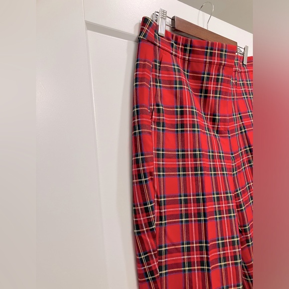 J.Crew NWT Women’s Red Tartan Plaid Straight Leg Pants | Size 12 - Picture 8 of 12